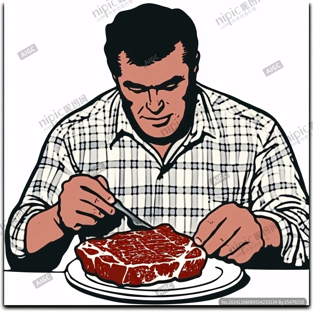 牛肉馆装饰画插图