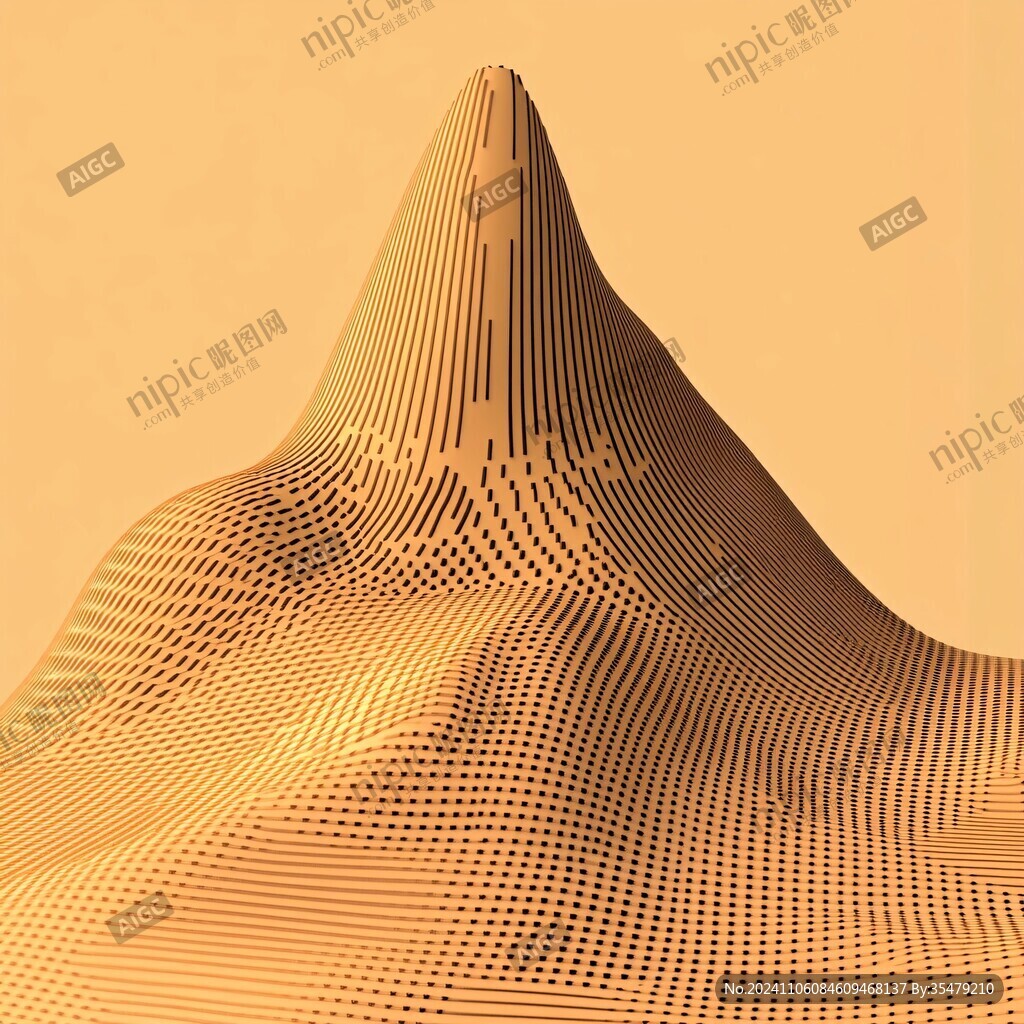 金色线条山