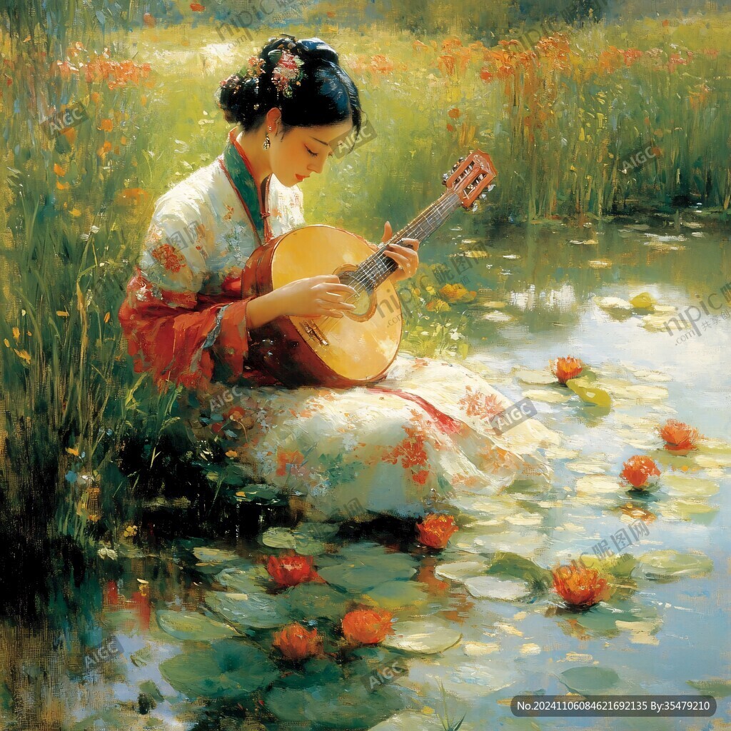 江南美女油画
