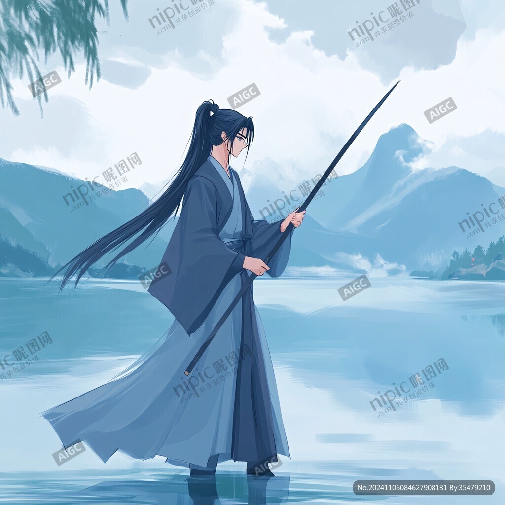 古风师哥大侠插画