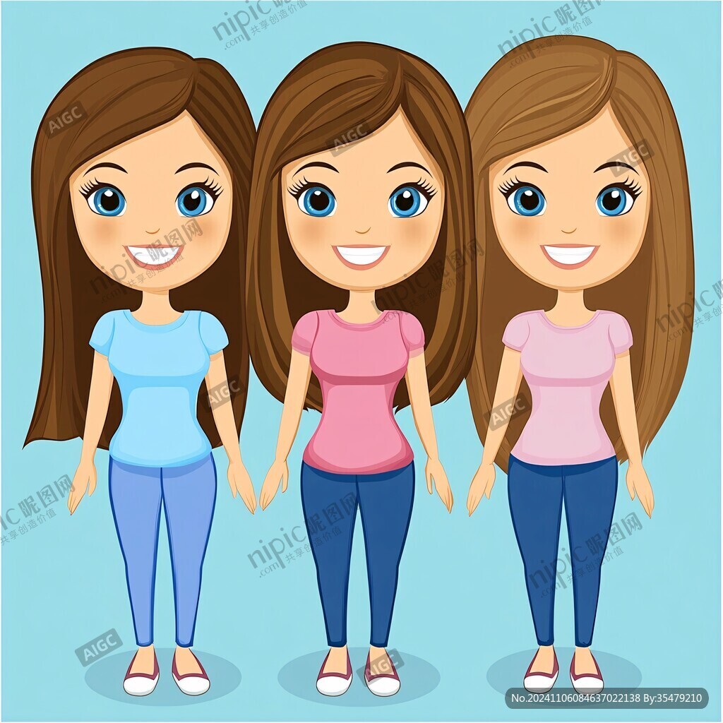 女孩三视图