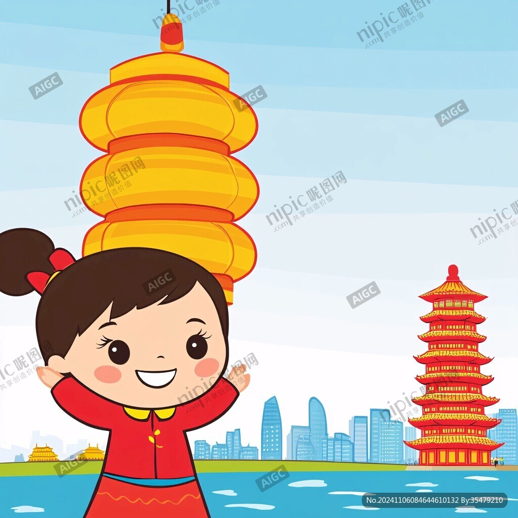 东西塔插画
