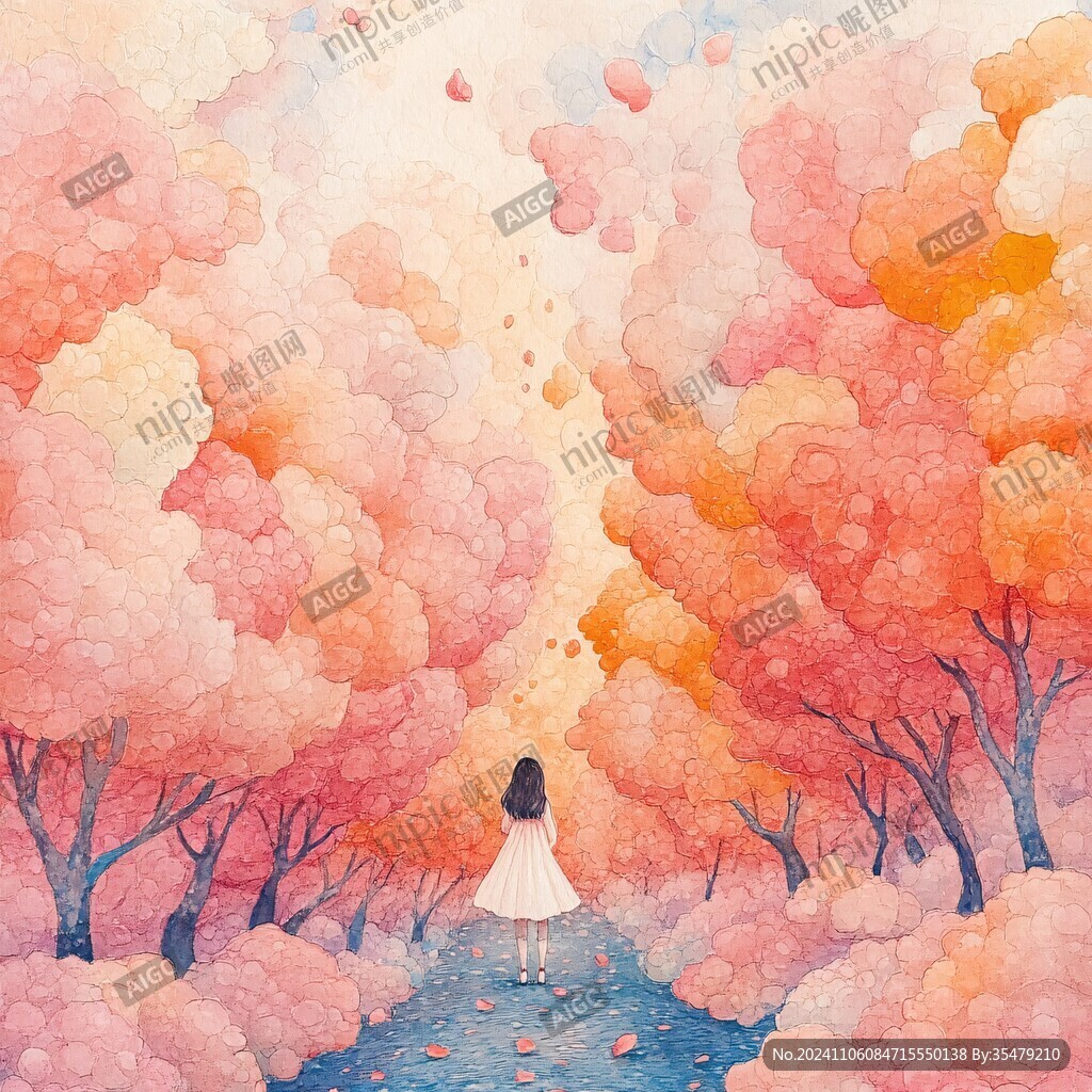 梦幻女孩插画