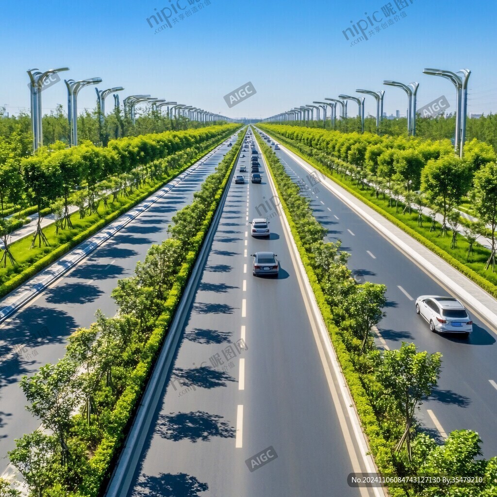 道路绿化林透视