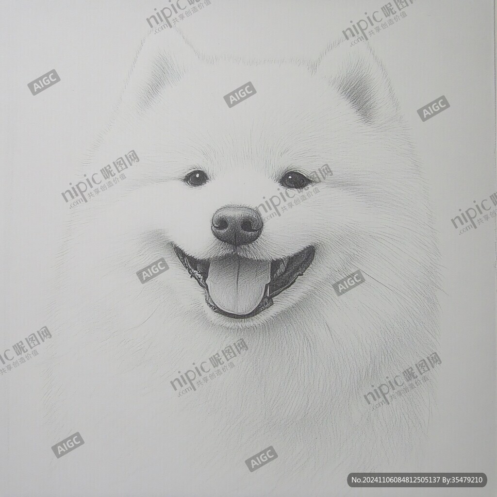 原创插画萨摩耶