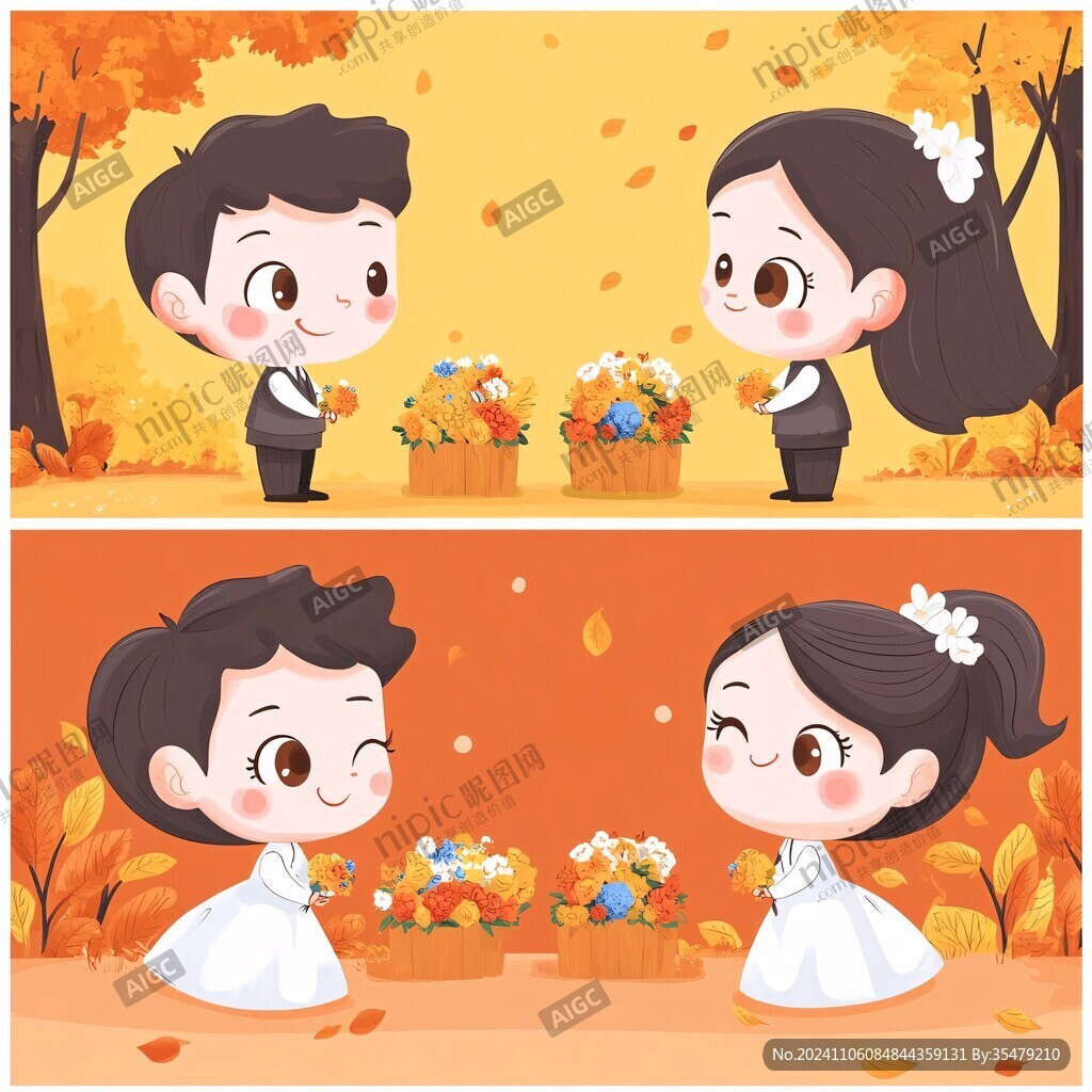 卡通情侣婚庆情侣