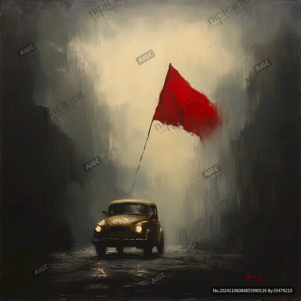 老爷车油画