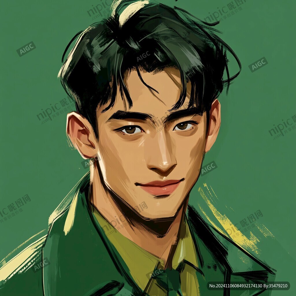 男生头像插画