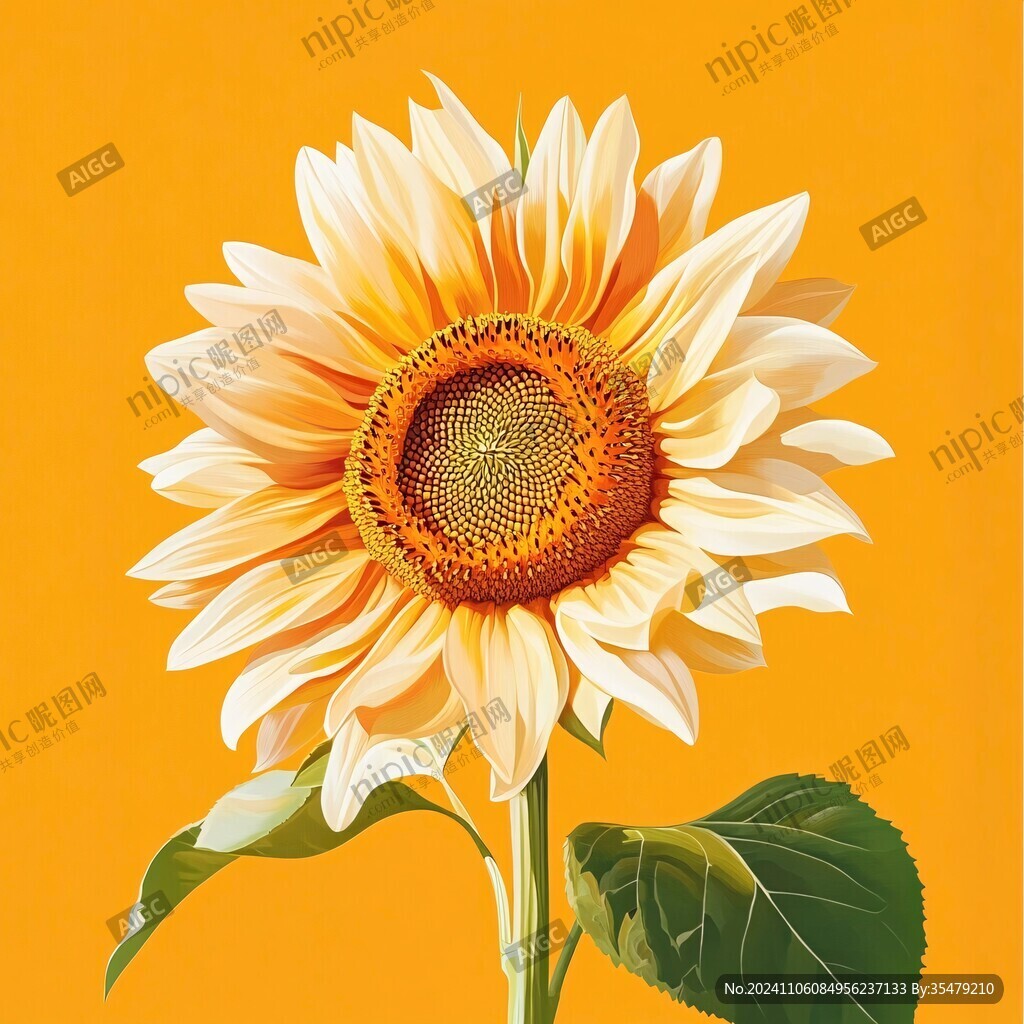 高清手绘太阳花向日葵