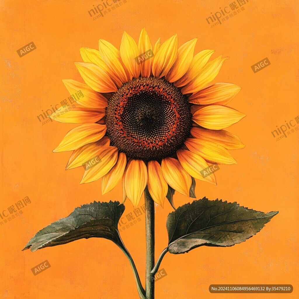 高清手绘太阳花向日葵