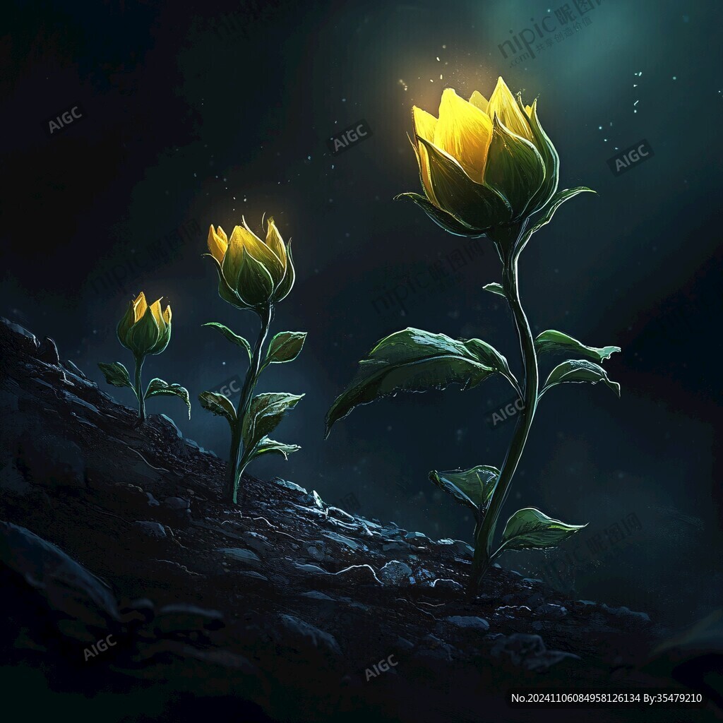 莲花灯插画