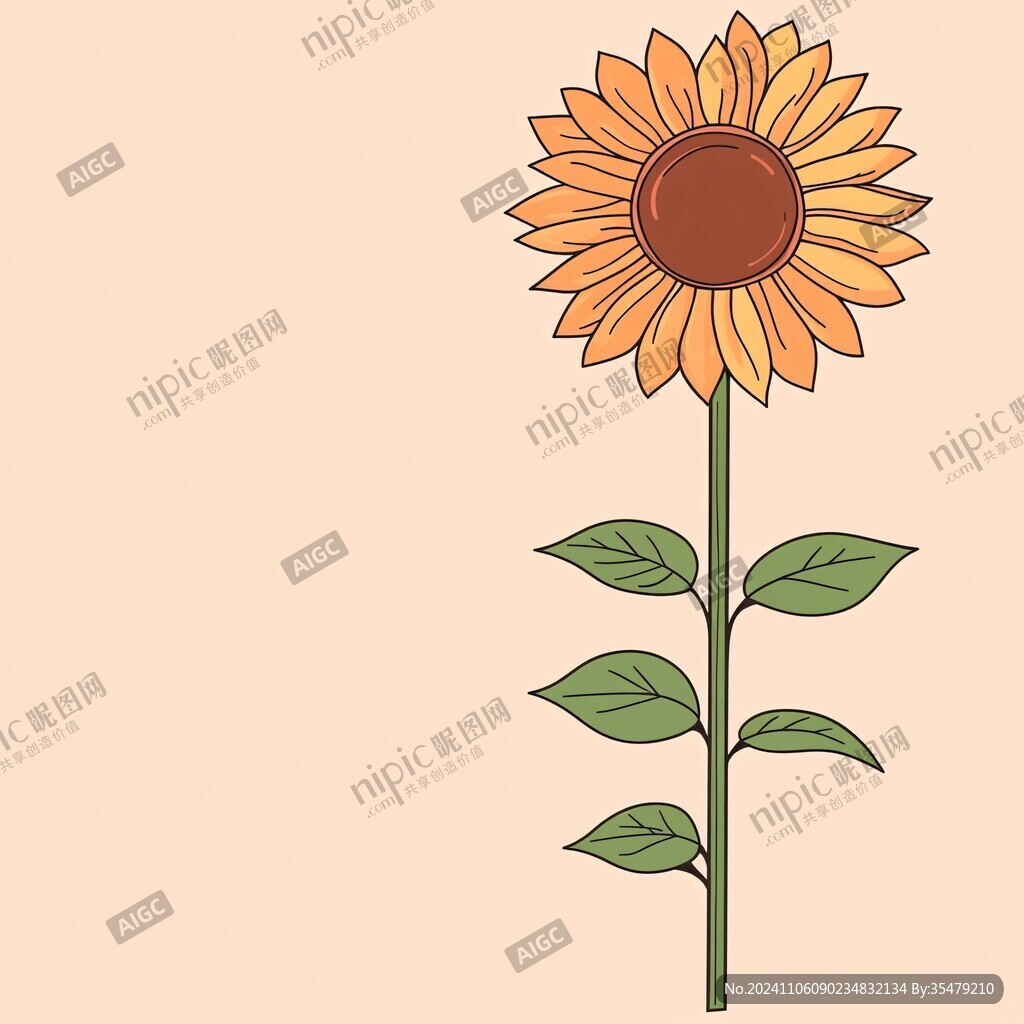 手绘卡通向日葵
