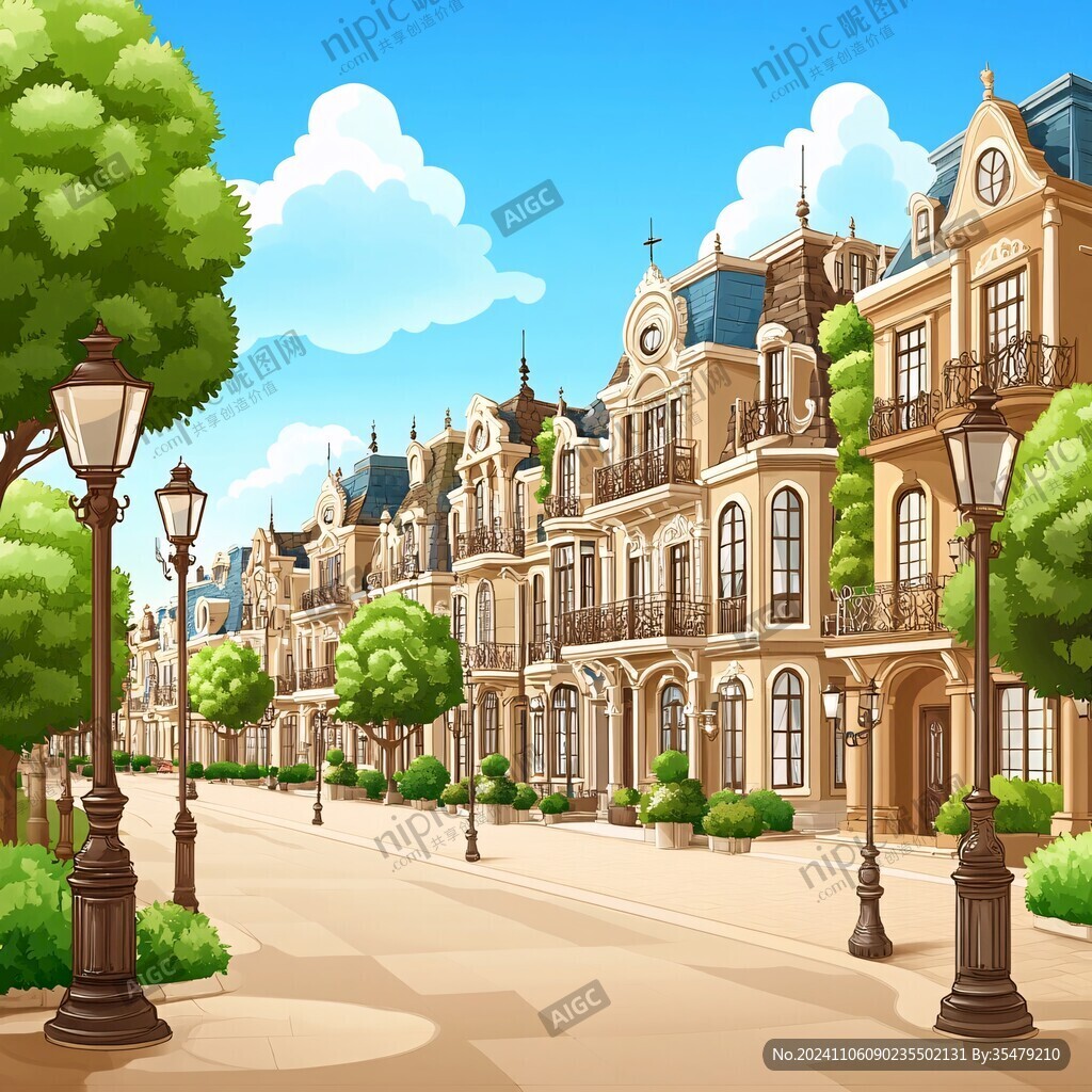 欧式小镇街景