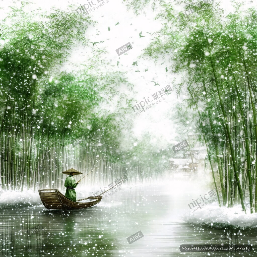 竹林泛舟