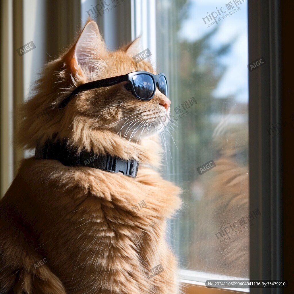 戴太阳镜和皮夹克的猫