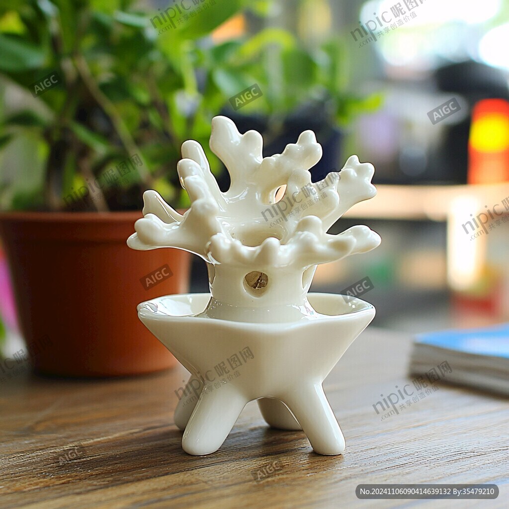 白色小鹿瓷器