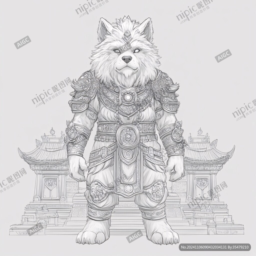 神兽卡通形象狼狗卡通