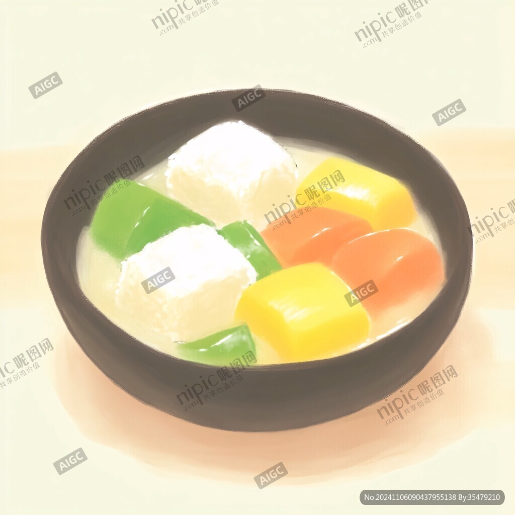 杏仁豆腐插画