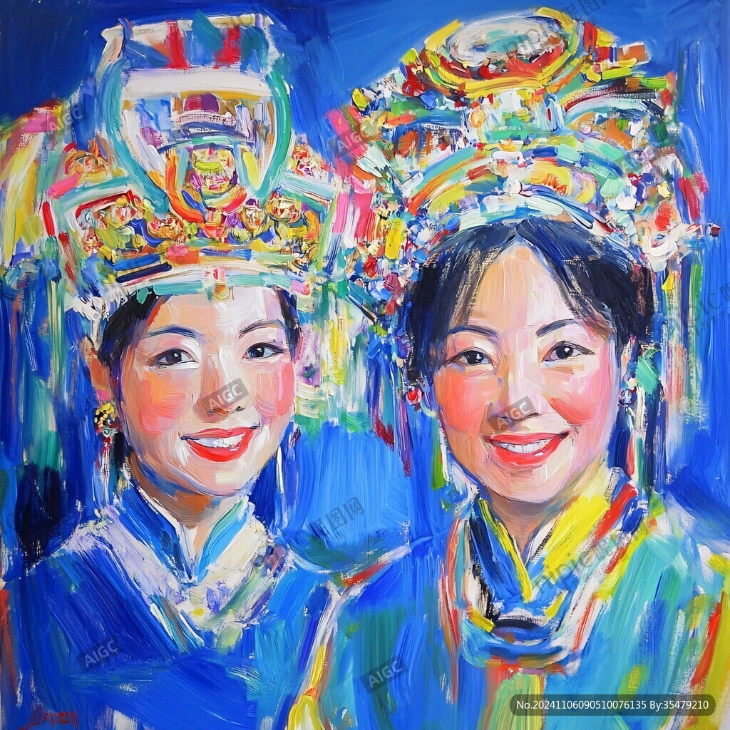 纳西族水彩