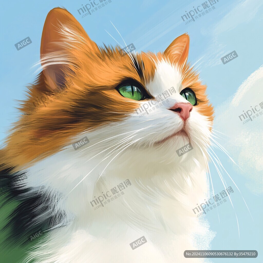写实猫毛茸茸宠物插画