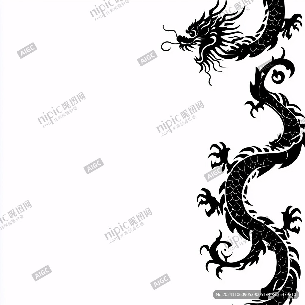 黑白底纹龙