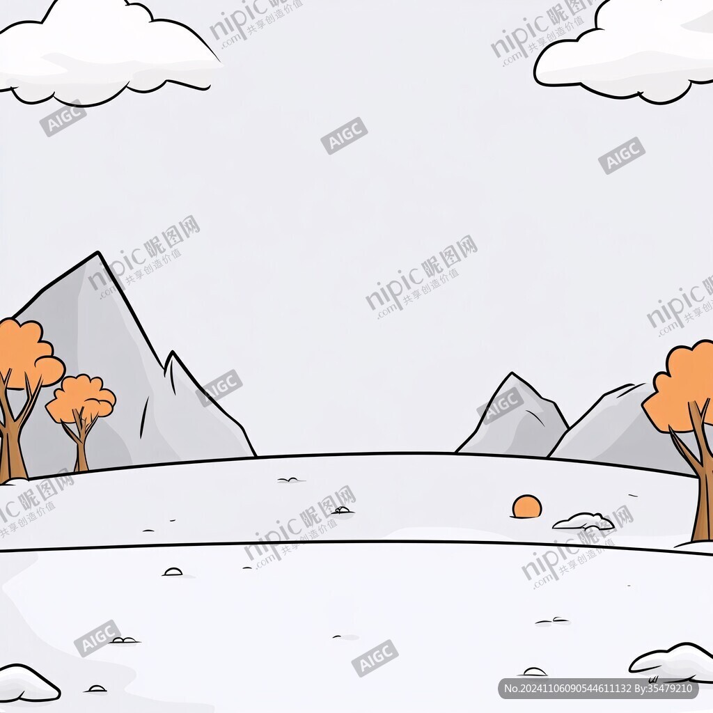 手绘山闪屏