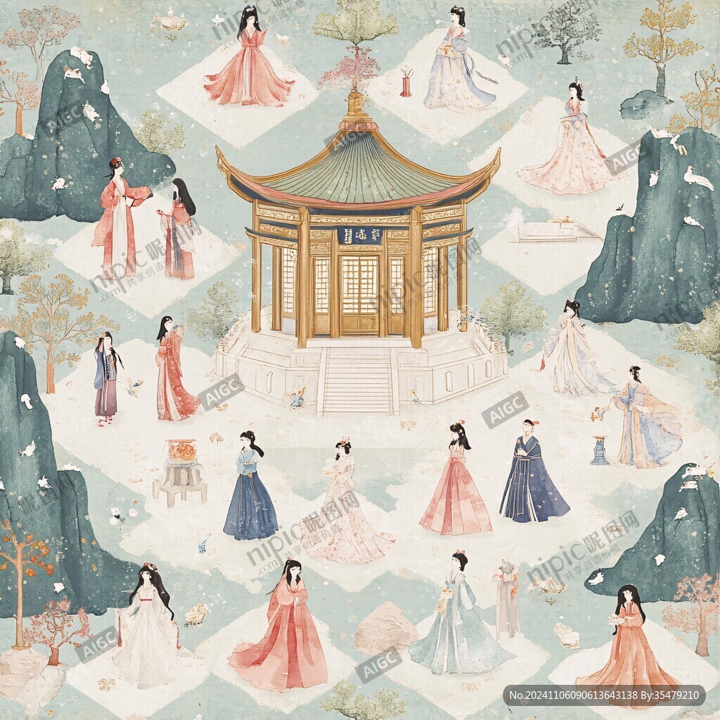宫廷系列人物插画