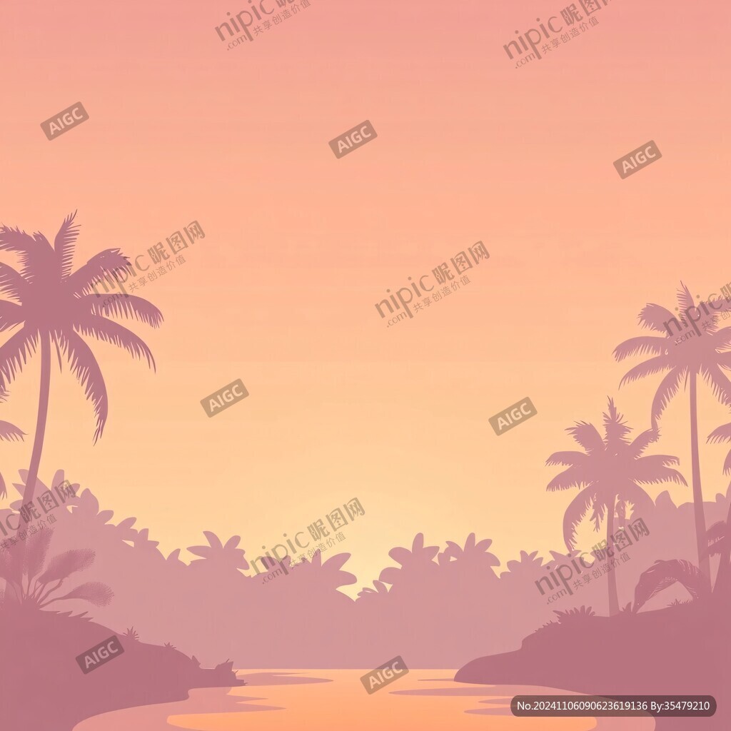 粉红色海景
