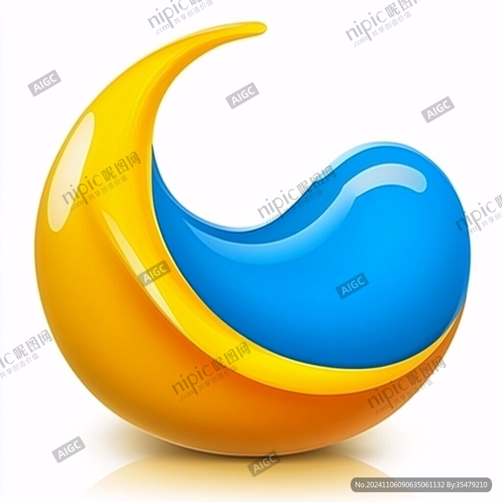 蓝色黄橙色logo