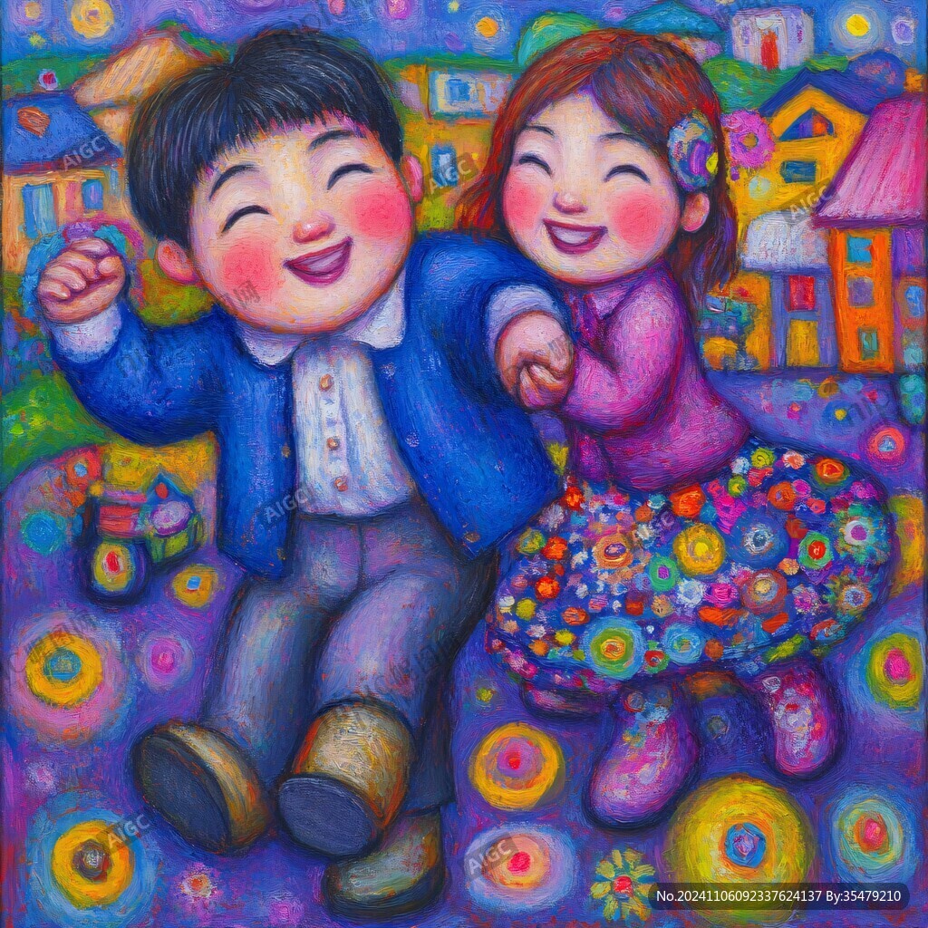 欢乐题材油画