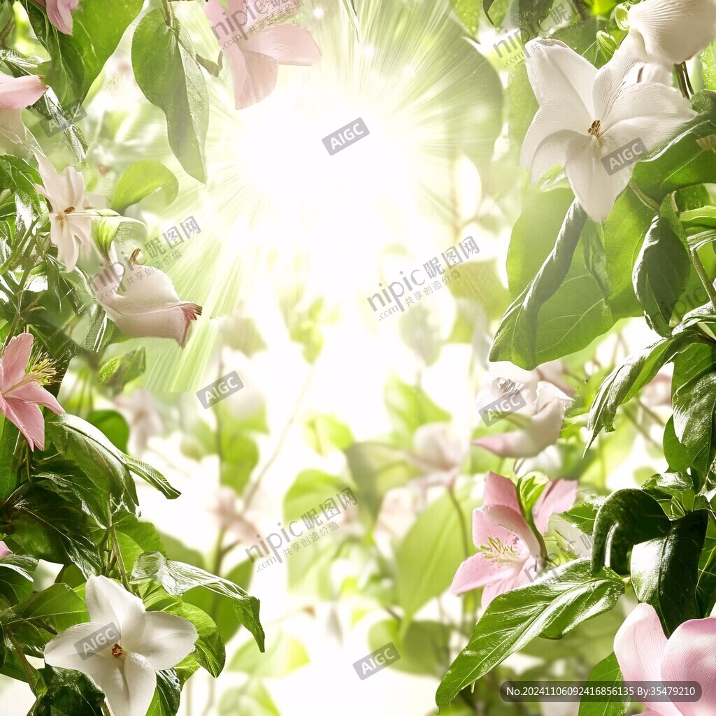 阳光鲜花背景