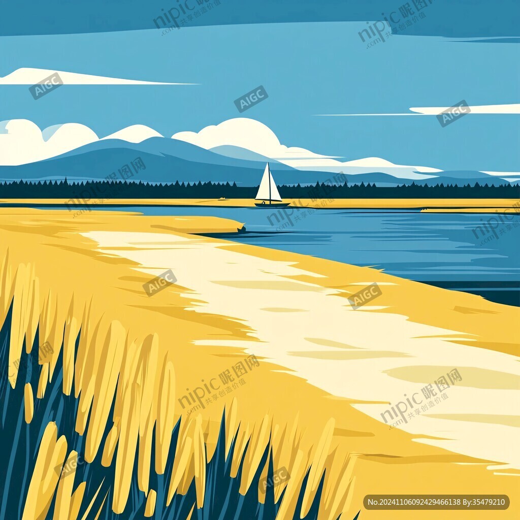 海边风景插画