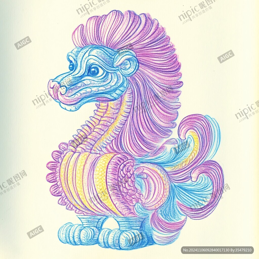 老虎国潮插画线圈插画