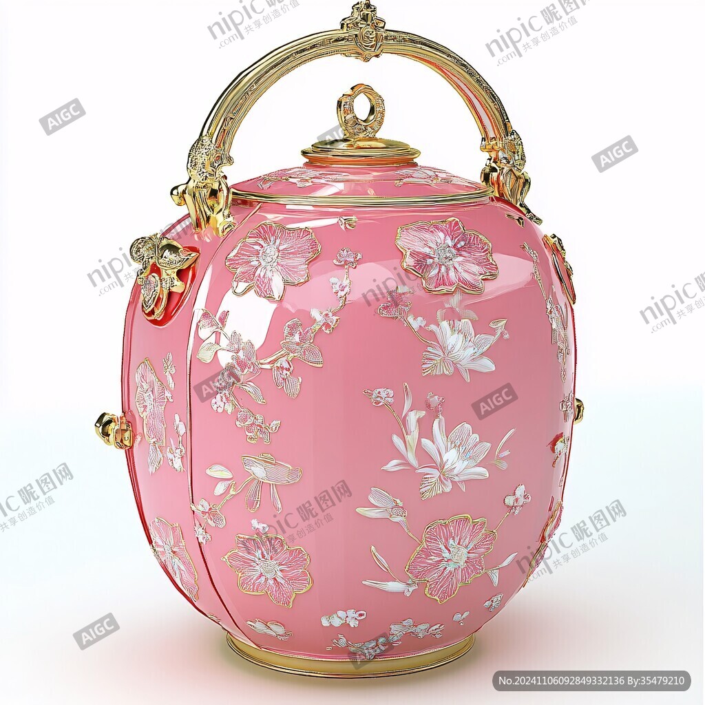 画珐琅花果瓜棱盖罐