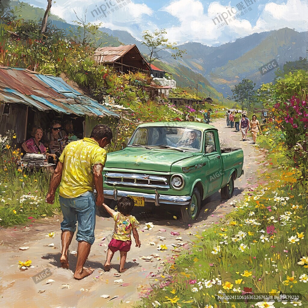 小时候场景插画