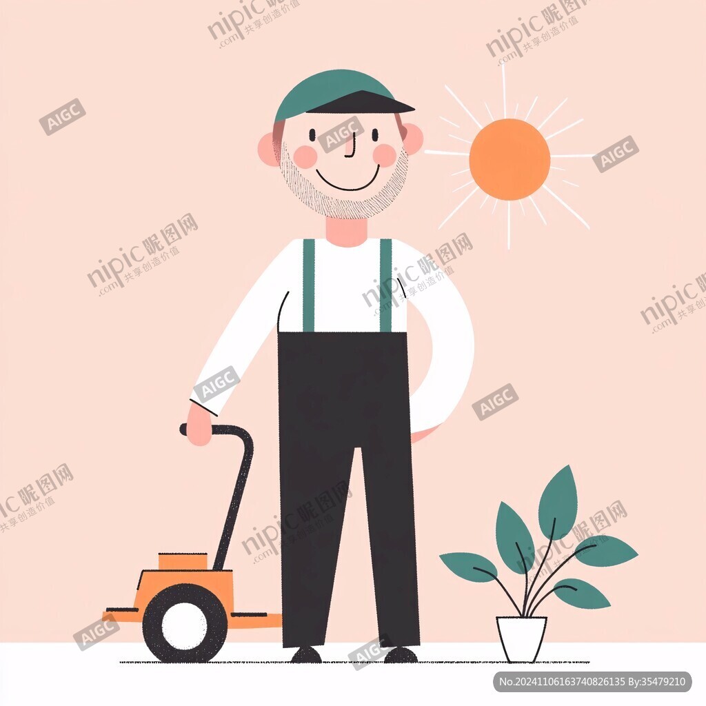 清洁工插画
