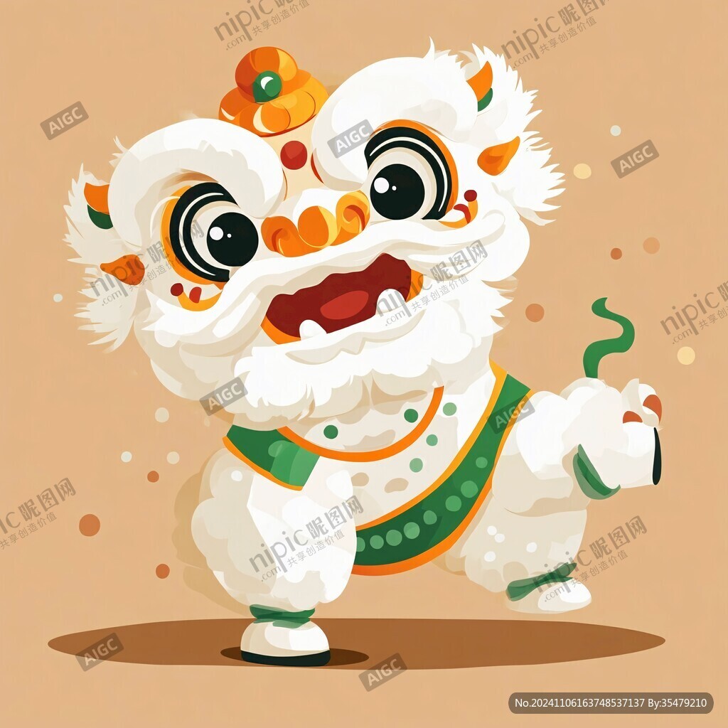 舞狮扁平化设计