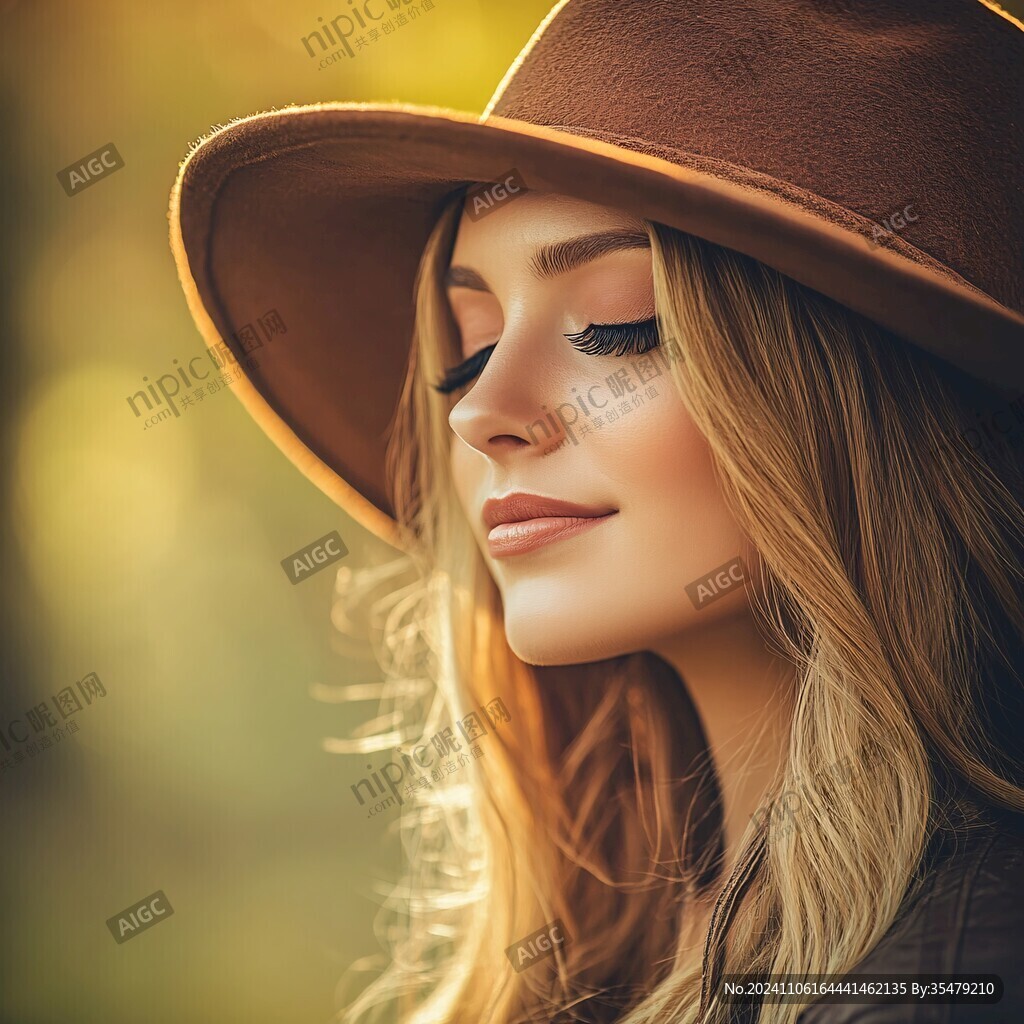戴草帽美女