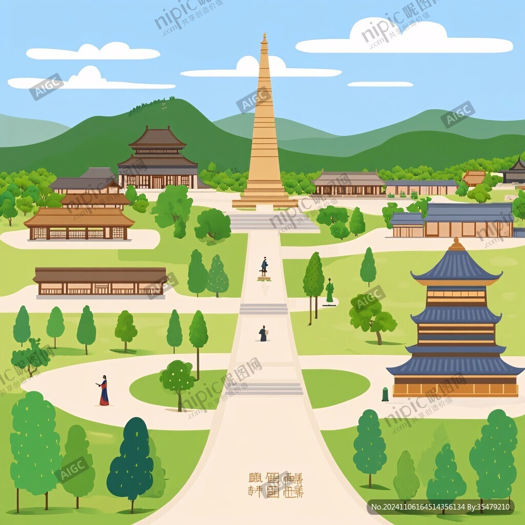 旅游景点插画