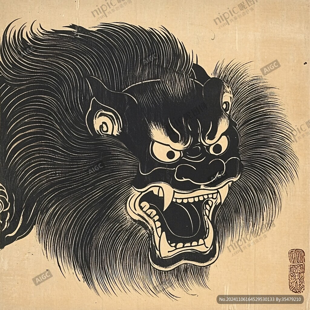 醒狮鼠标垫插画