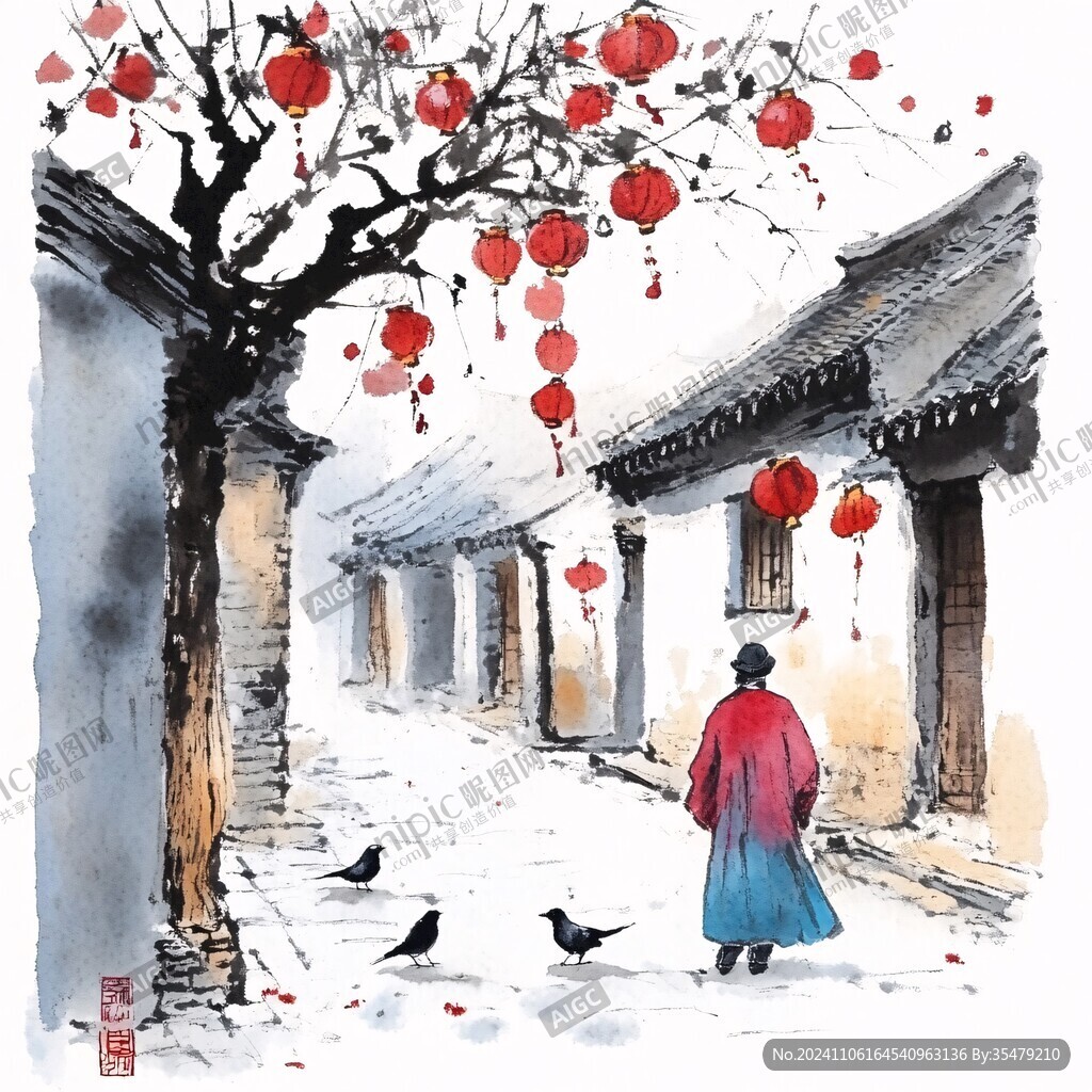 古街插画