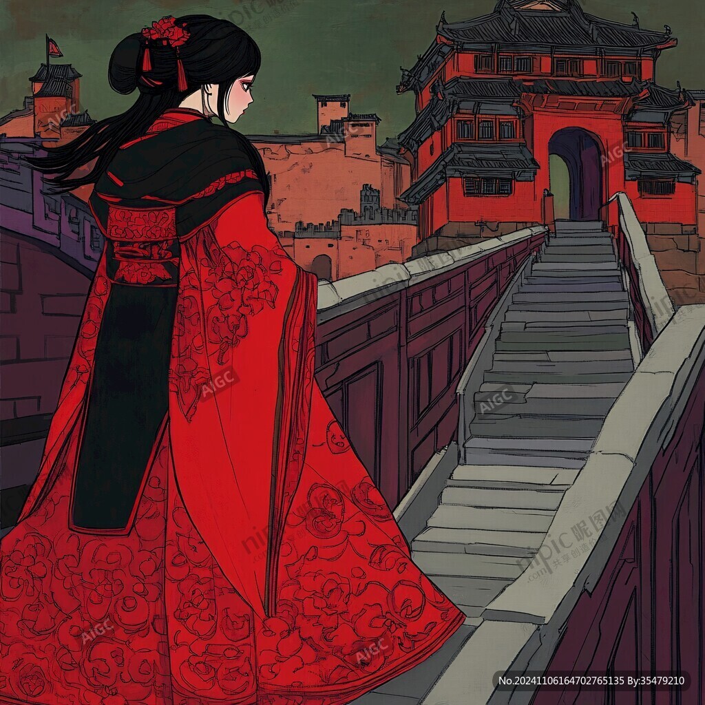 紫荆城门插画