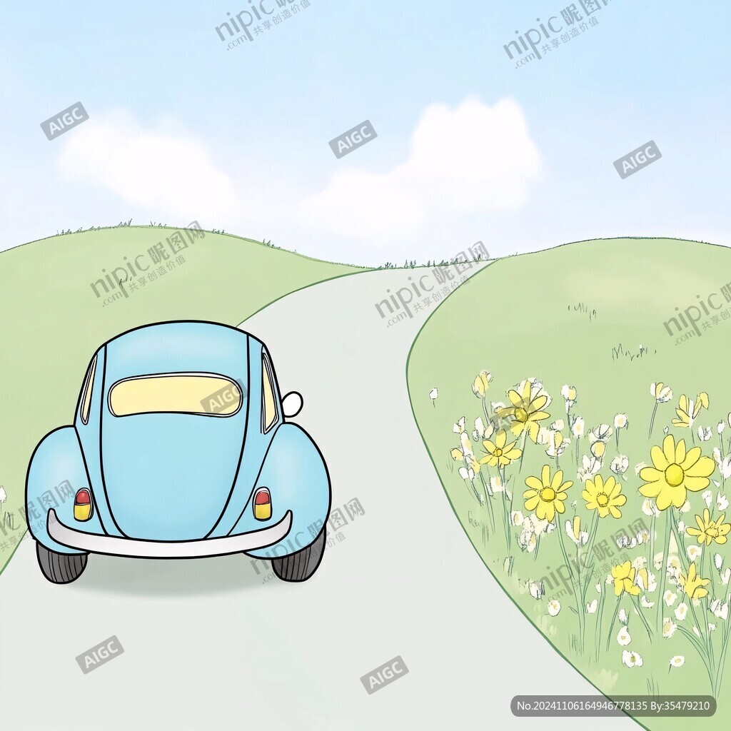 公路小汽车插画