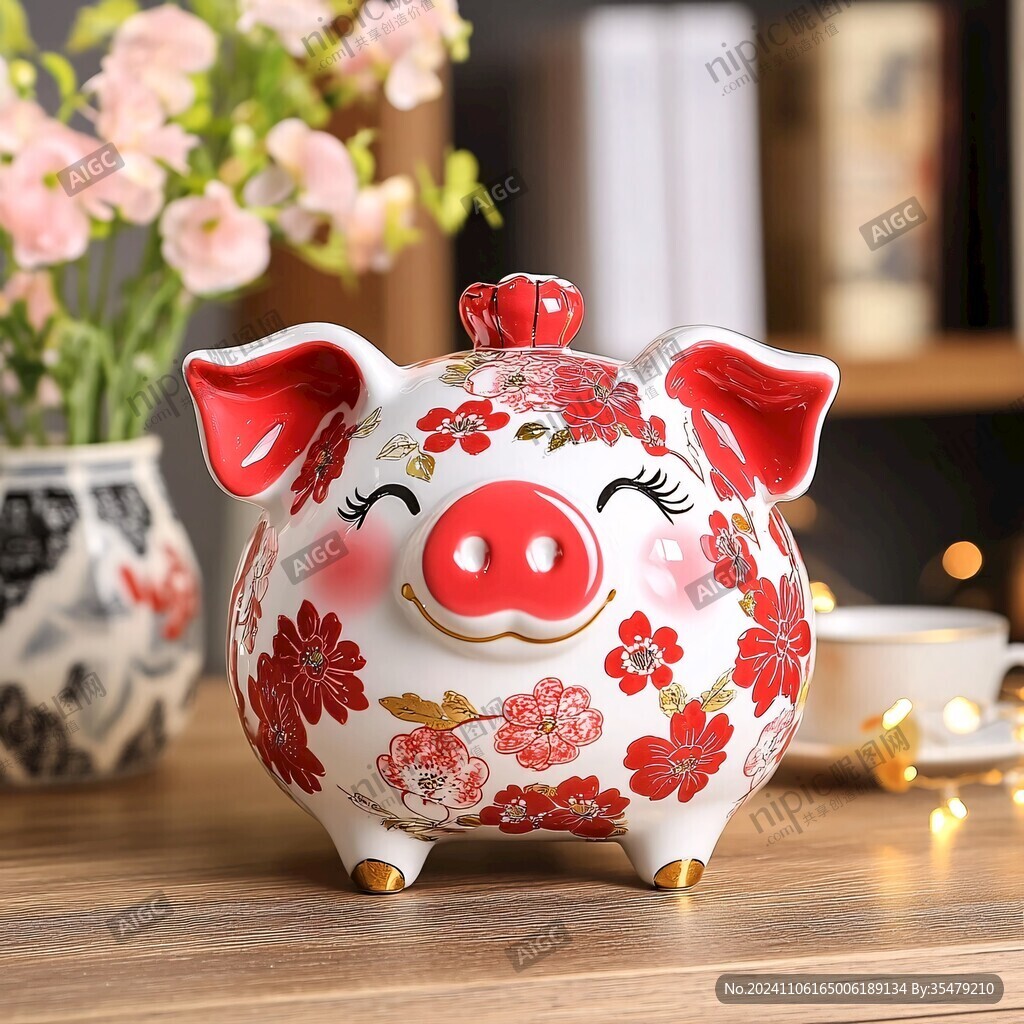 陶瓷小猪摆件