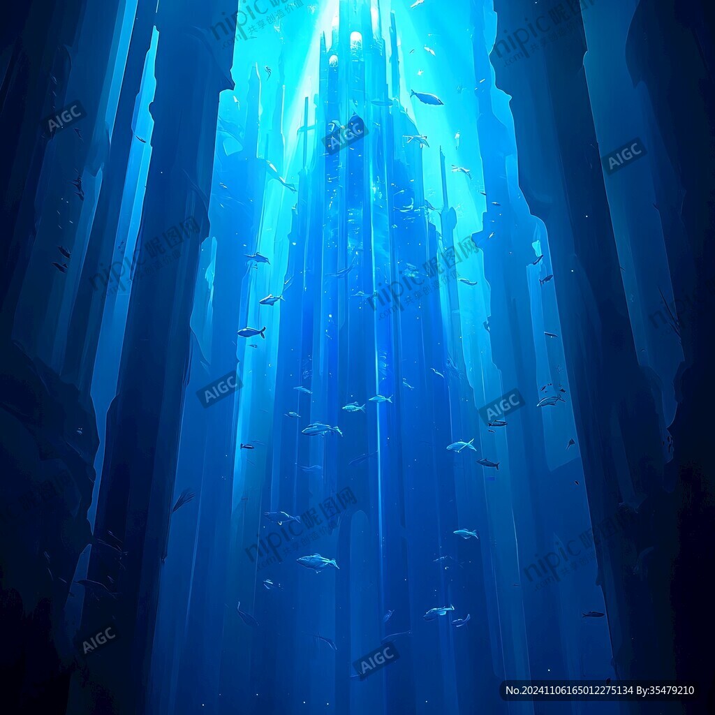 海底抽像插画
