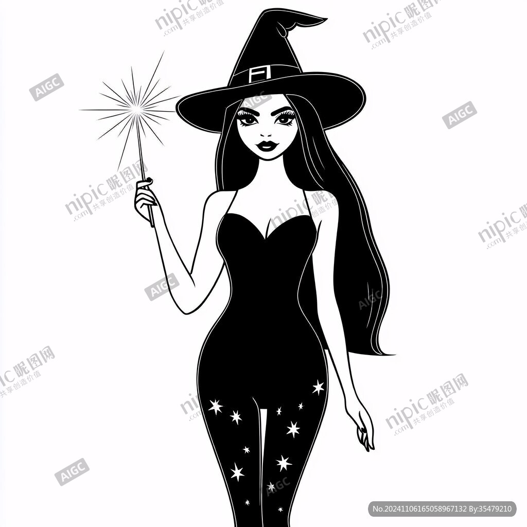 万圣节女魔法师