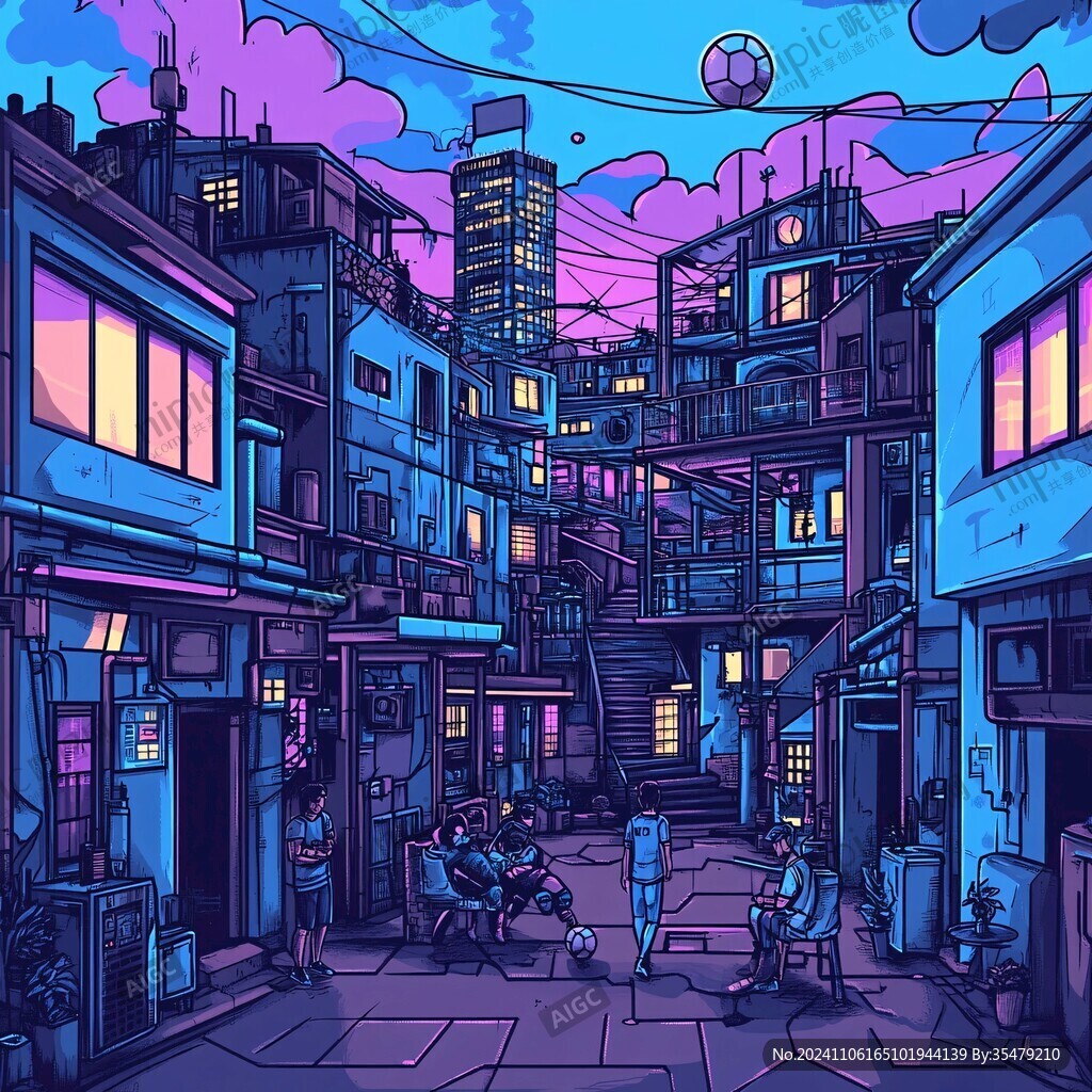 庙街插画