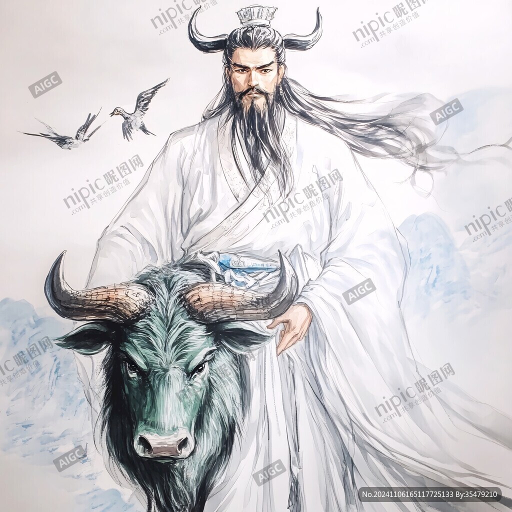 仙人骑牛图