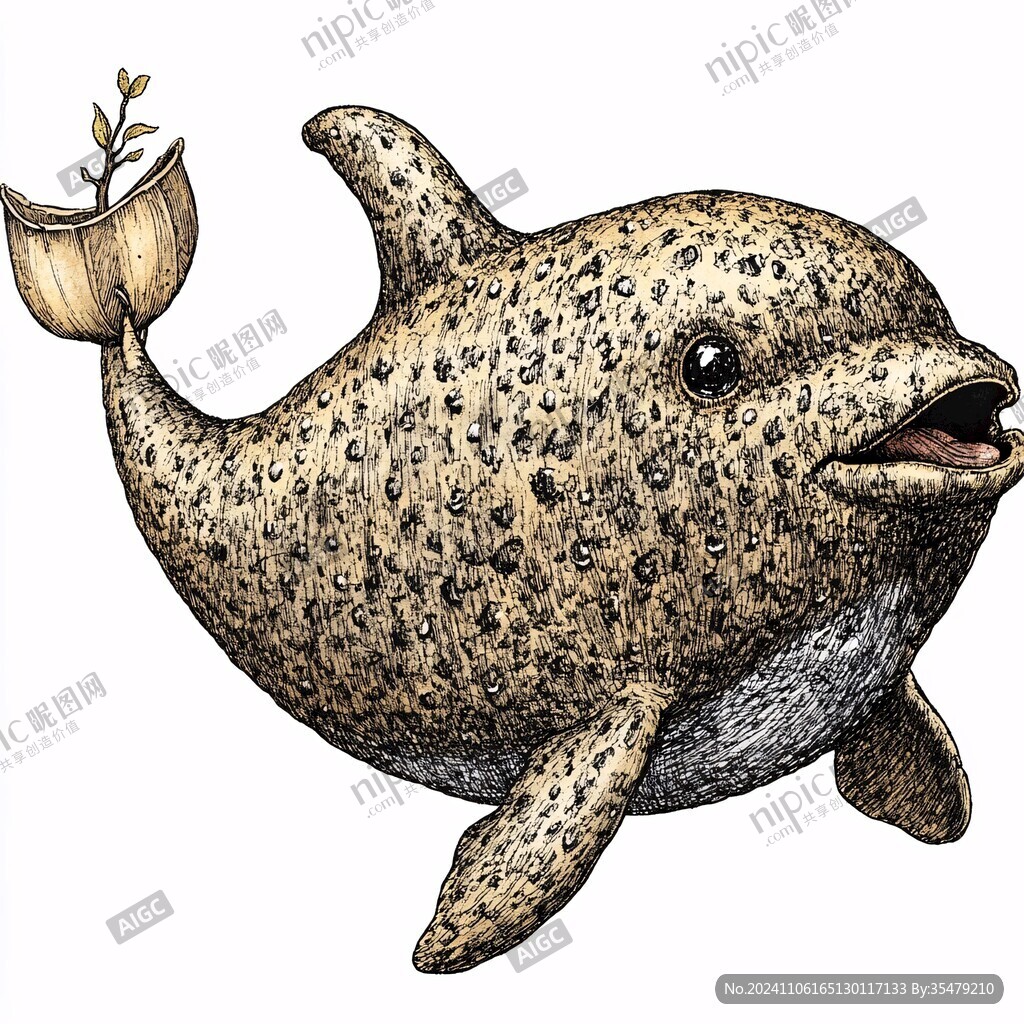 手绘海豹插画