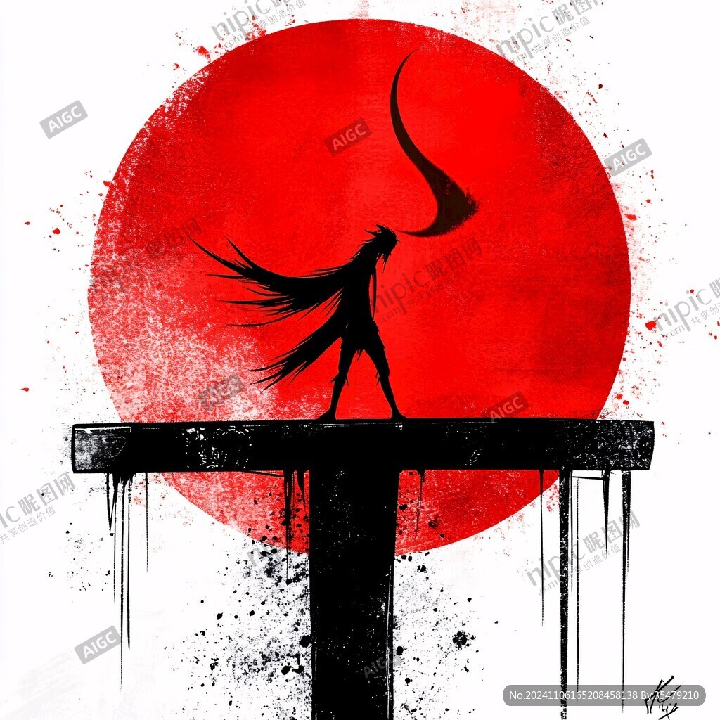 插画红日